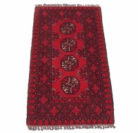 Preview: Afghan Teppich Akche Aqcha Handgeknüpft 50x100 Rot Geometrisches Muster Kurzflor Preview: Afghan Teppich Akche Aqcha Handgeknüpft 50x100 Rot Geometrisches Muster Kurzflor