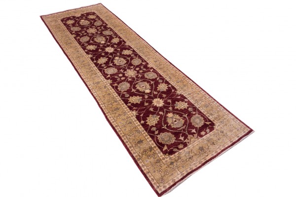 Afghan Chobi Ziegler 90x270 Handgeknüpft Teppich Läufer Rot Orientalisch