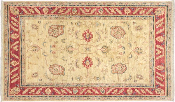 Afghan Chobi Ziegler Fein 120x180 Handgeknüpft Teppich Braun Geometrisch Muster