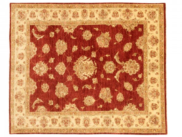 Afghan Chobi Ziegler 160x190 Handgeknüpft Teppich Quadratisch Beige