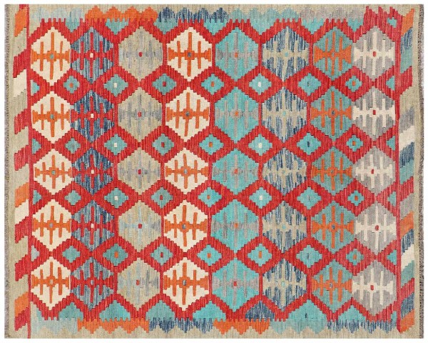 Afghan Maimana Kilim Rug 160x200 Handwoven Colorful Geometric Handwork Woven