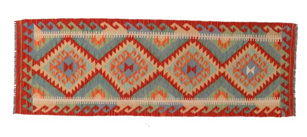 Afghan Maimana Kilim Rug 60x180 Handwoven Runner Colorful Geometric Handmade
